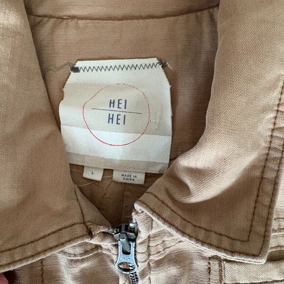 Anthropologie Hei Hei Excursion Bomber Jacket Women's L Coat Utility Collared - Picture 4 of 11